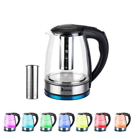 [Same model: 22701299]ZOKOP HD-1861-A 220V 2000W 1.8L Electric Glass Kettle UK Plug